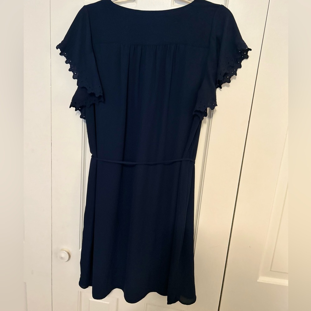 Loft navy eyelet belted dress - Picture 5 of 7